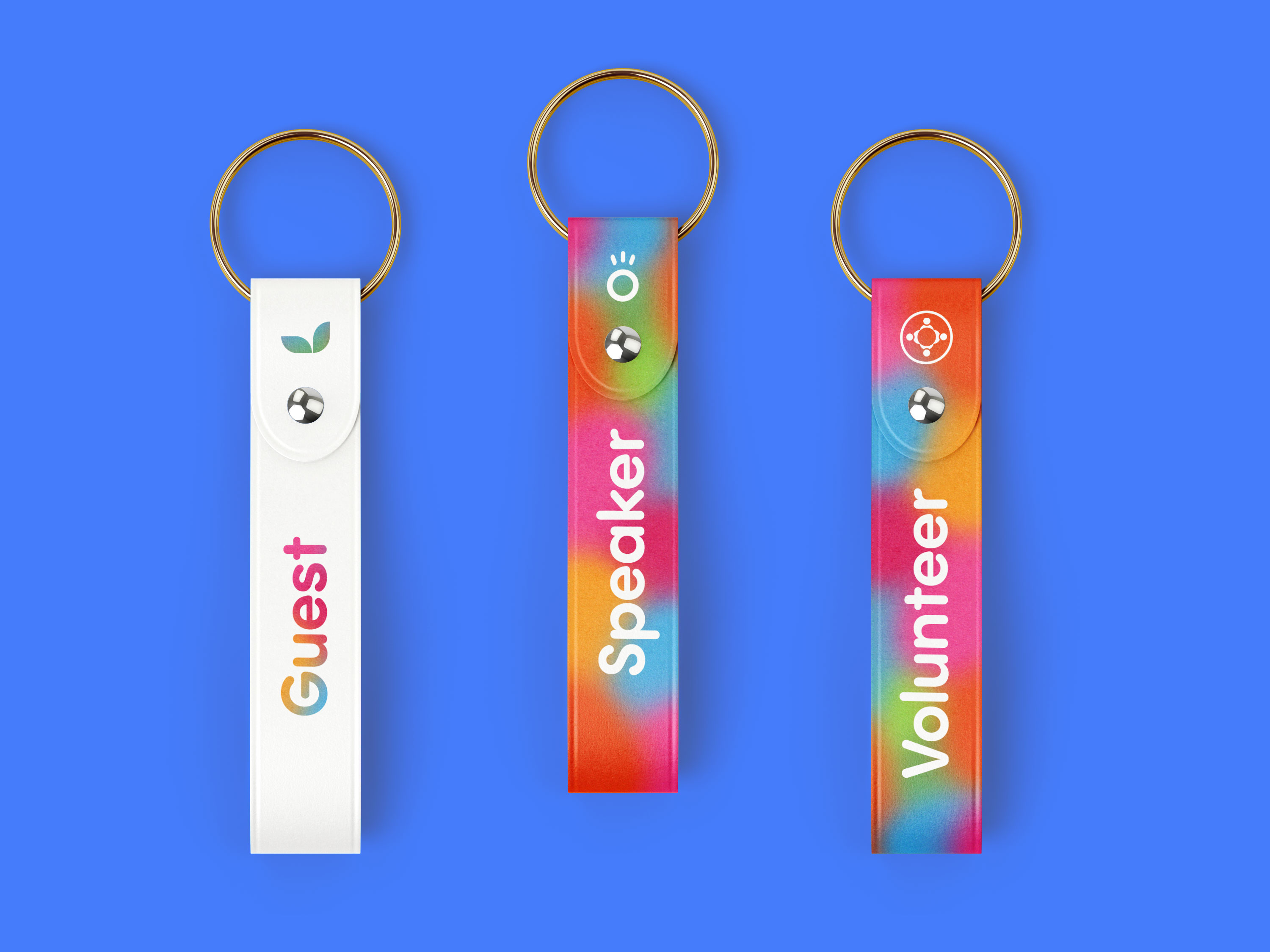 Strap tags for different types of attendants.