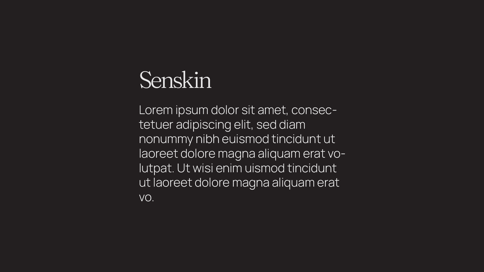 Senskin typography #2